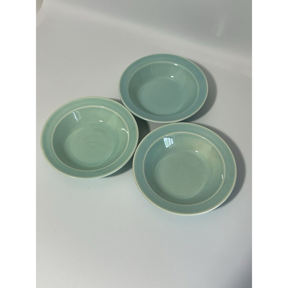 Set of 3 Vintage Lu-Ray Pastels 5.25” Dessert Or Fruit Bowls Teal Surf Green